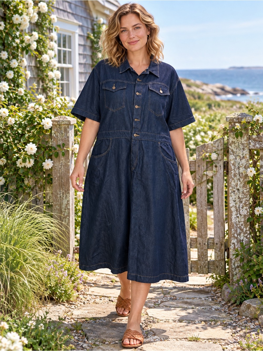 Levi Strauss Signature ’95 Denim Midi Dress XL NWT Coastal Boho